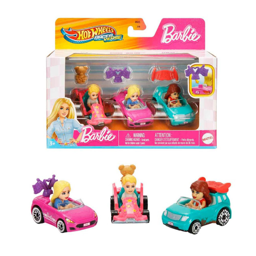 HOT WHEELS RACERVERSE BARBİE 3 LÜ ARABA SETİ