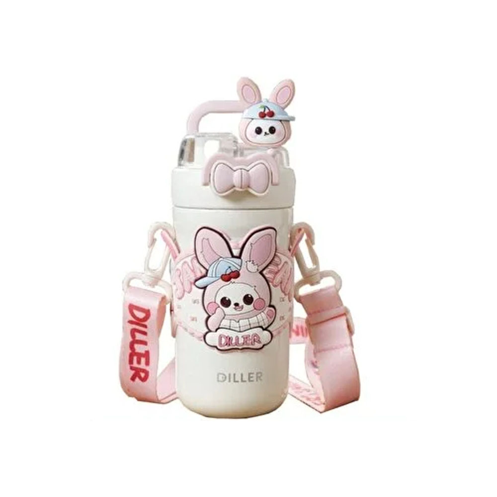 DİLLER MATARA PEMBE TAVŞAN PASLANMAZ ÇELİK 490 ML D9363