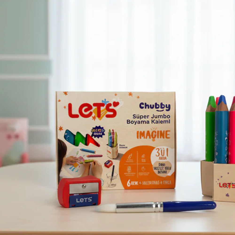 LETS CHUUBY 6 RENK NEON CHUBBY 10MM 3İN1 BOYA KALE