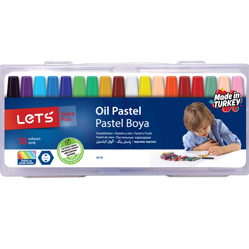 LETS PASTEL BOYA 18 RENK PLASTİK ÇANTALI