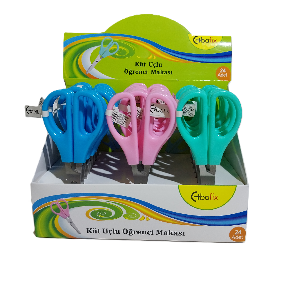 Bafix Okul Makası Küt Uçlu 13,5 Cm Bfx-Sa3450 - 24'lü Paket