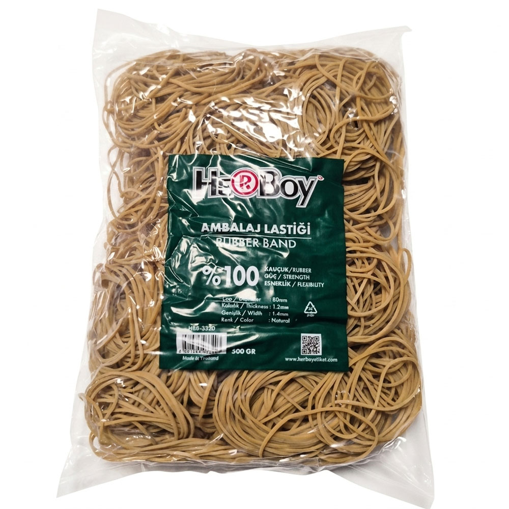 HERBOY MİDİ AMBALAJ LASTİĞİ %100 KAUÇUK 500 GR POŞET 3320