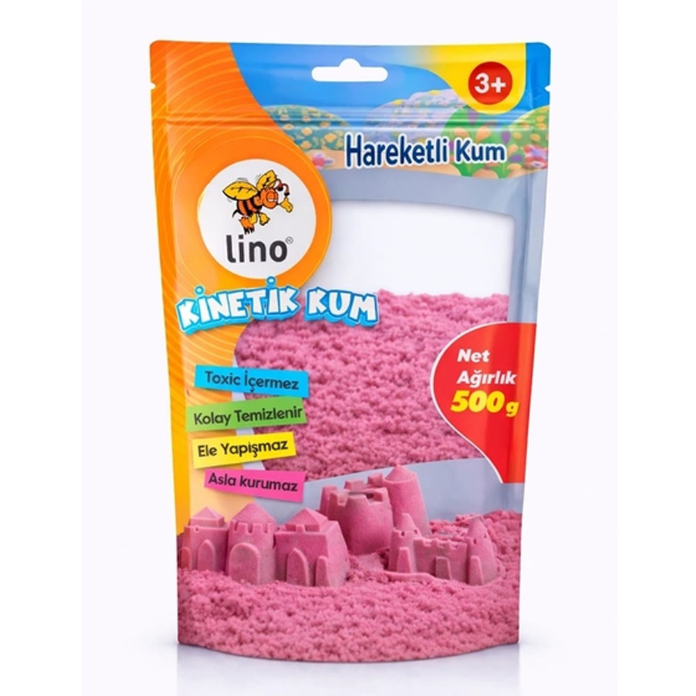 LİNO KİNETİK KUM 500 GR PEMBE DOYPACK