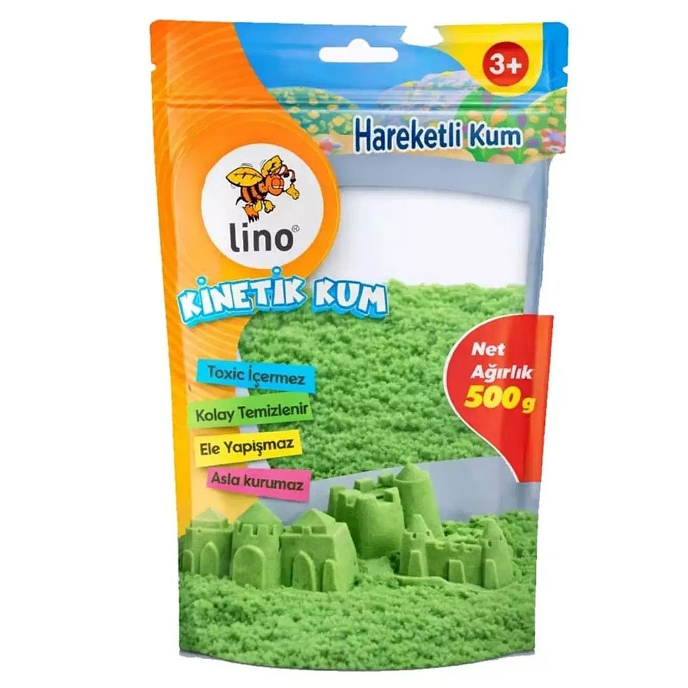 LİNO KİNETİK KUM 500 GR YEŞİL DOYPACK