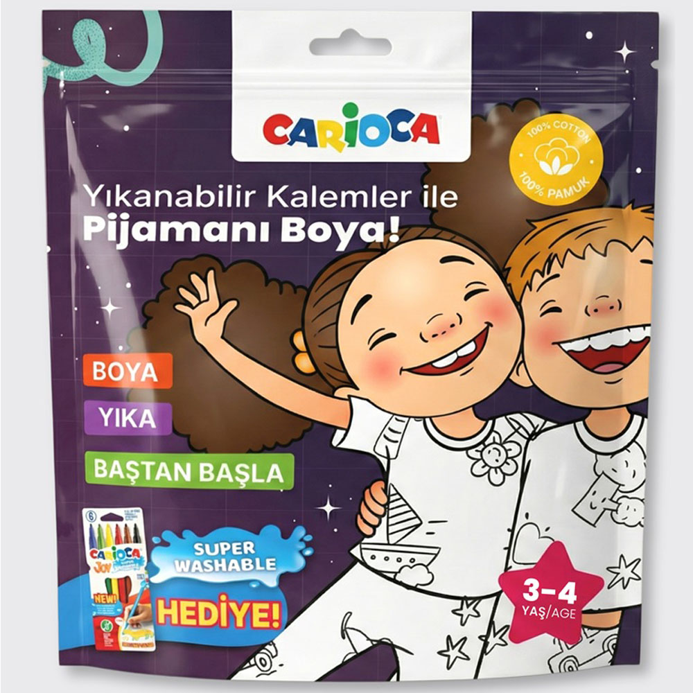 CARİOCA BOYANABİLİR PİJAMA-KEÇELİ KALEM 3-4 YAŞ LN-80010