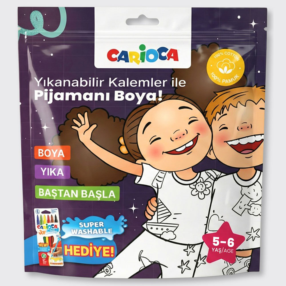 CARİOCA BOYANABİLİR PİJAMA-KEÇELİ KALEM 5-6 YAŞ LN-80012