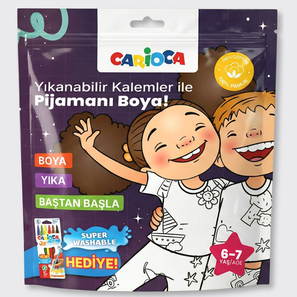 CARİOCA BOYANABİLİR PİJAMA-KEÇELİ KALEM 6-7 YAŞ LN-80013