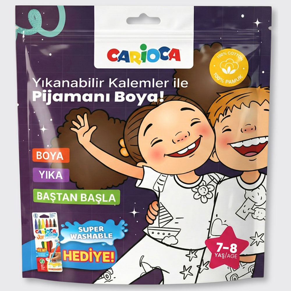 CARİOCA BOYANABİLİR PİJAMA-KEÇELİ KALEM 7-8 YAŞ LN-80015