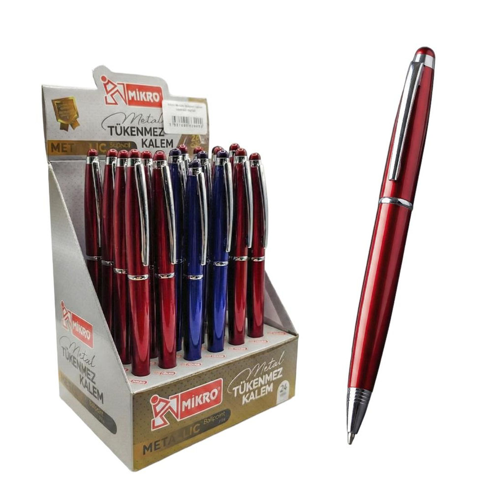 Mikro Bp 1405 Çevirmeli Metal Tükenmez Kalem - 24'lü Paket