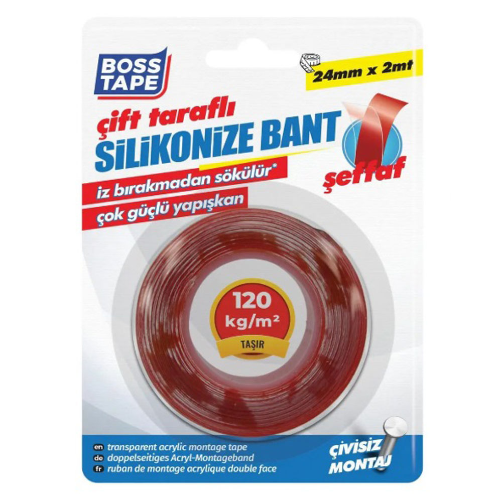 Boss Tape Akrilik Çift Taraflı Bant 24Mmx2Mt Bt-01