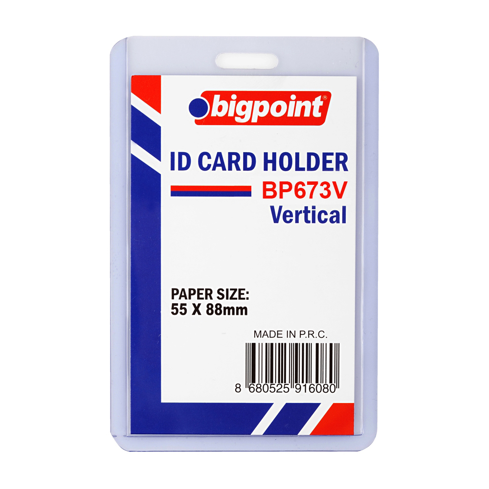 BİGPOİNT KART KABI DİKEY SERT PVC 55X88MM BP673V
