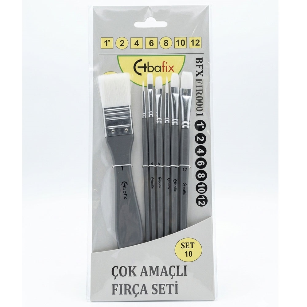 Bafix Fırça Seti Set-10 Gri (1,2,4,6,8,10,12)7 Li Bfx-Fır0001