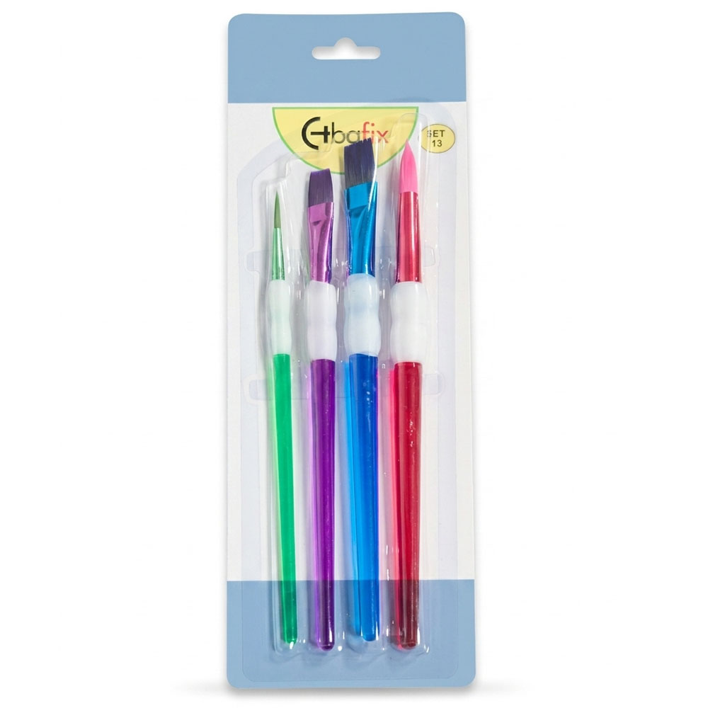 Bafix Fırça Seti Set-13 Şeffaf Renkli 4 Lü Bfx-Fır0004