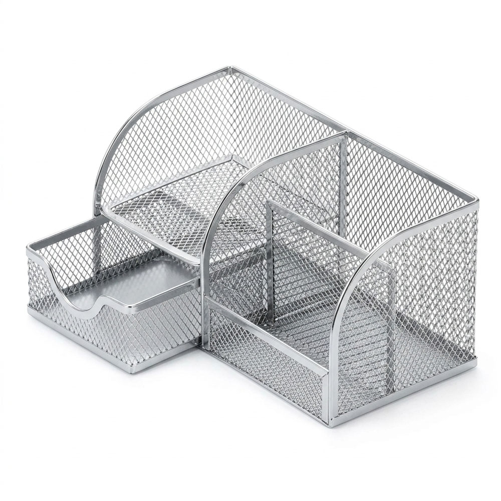 Bafix Metal Kalemlik 4 Bölmeli Gri Mmk7023G