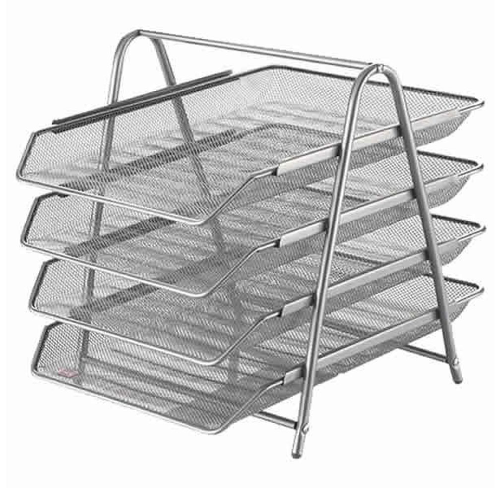 Bafix Evrak Rafı Metal Perforeli 4 Lü Siyah Bfx-Mer9206G