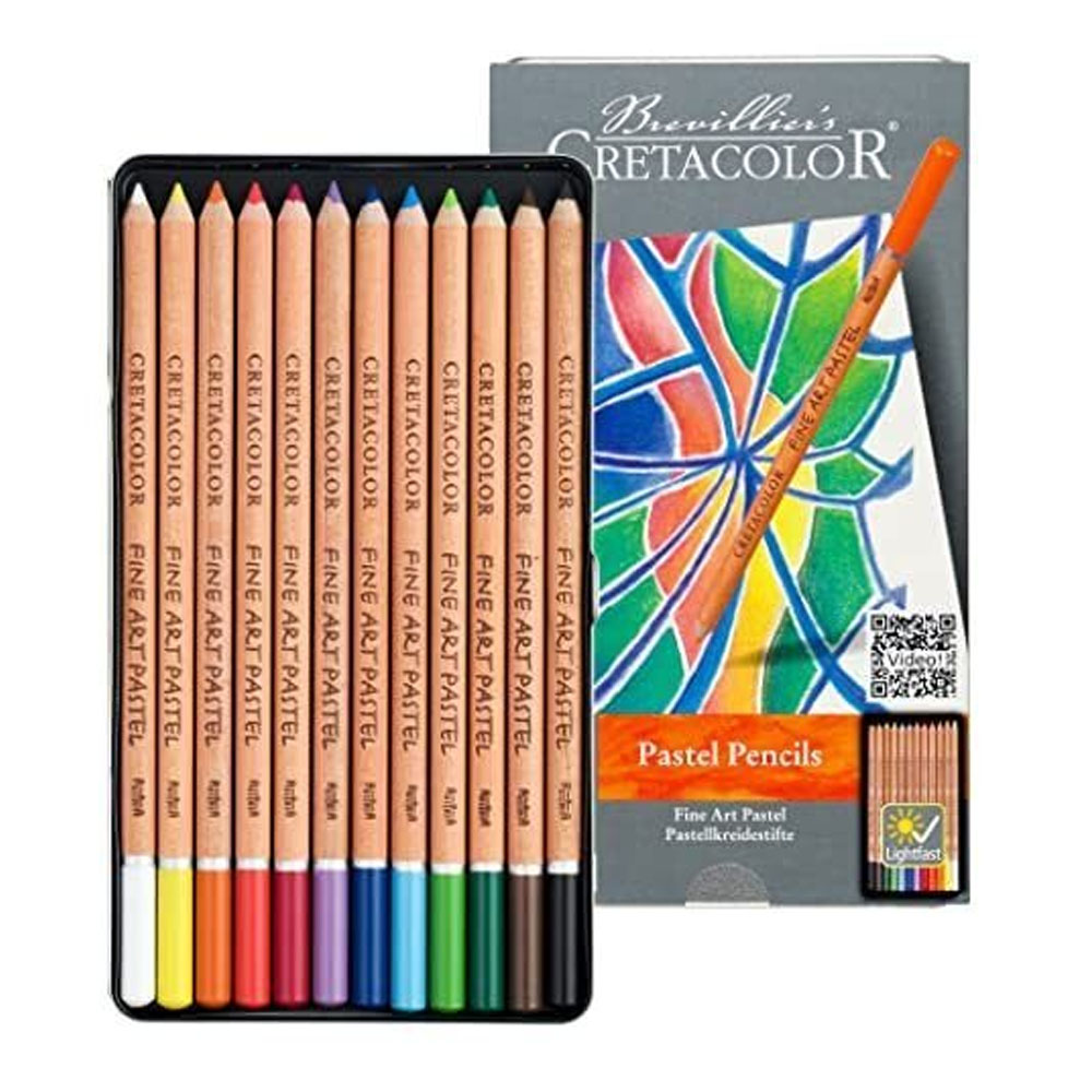 CRETACOLOR FİNE ART PASTEL BOYA KALEM SETİ 12 RENK METAL KUTU 47012