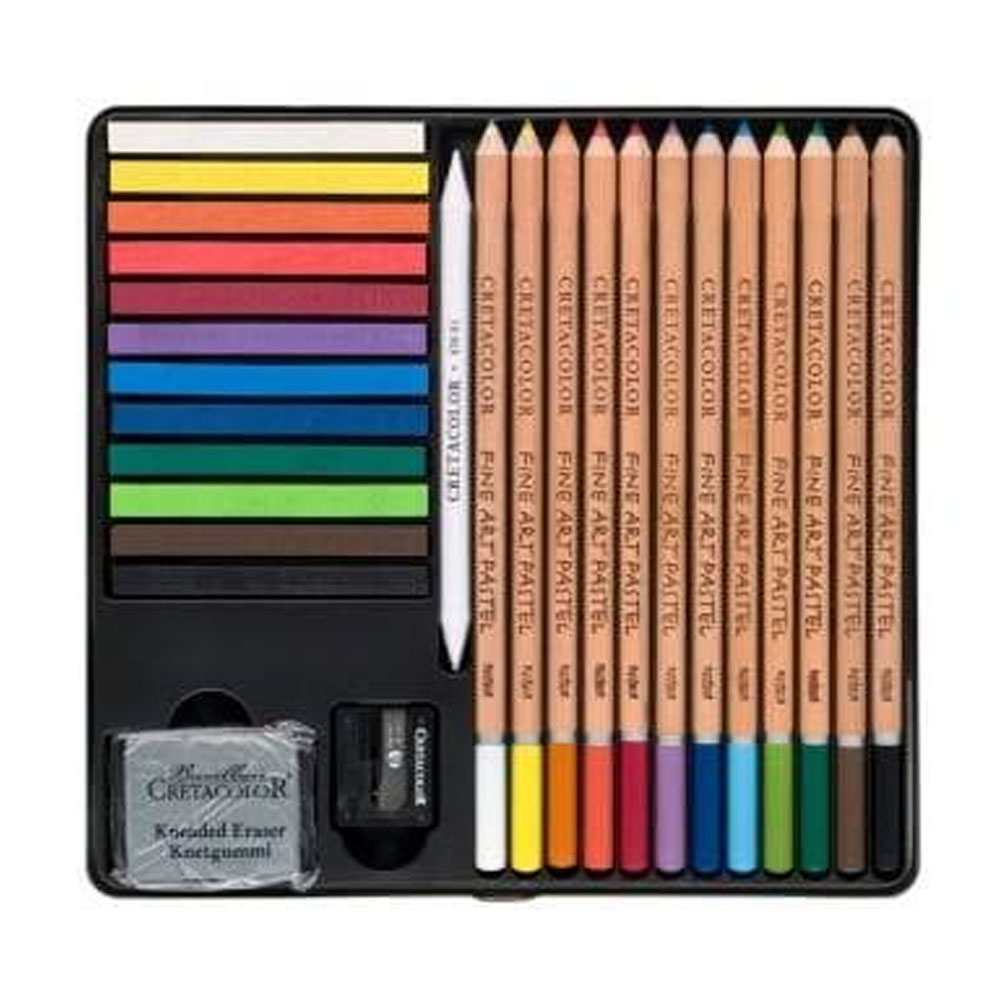 CRETACOLOR PASTEL BASİC BOX SOFT PASTEL BAŞLANGIÇ SETİ 27 PARÇA METAL KUTU 47022