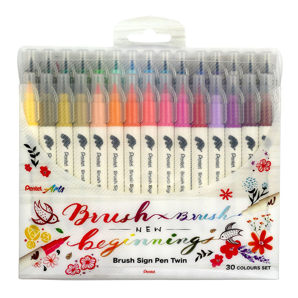 PENTEL BRUSH SİNG PEN TWİN ÇİFT TARAFLI FIRÇA UÇLU KALEM 30 RENK