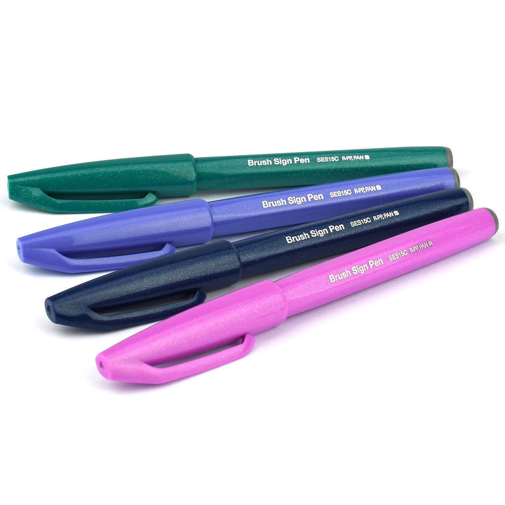 PENTEL SİNG PEN BRUSH - 4LÜ BLİSTER (CAX-V2X-P2X-D3X)