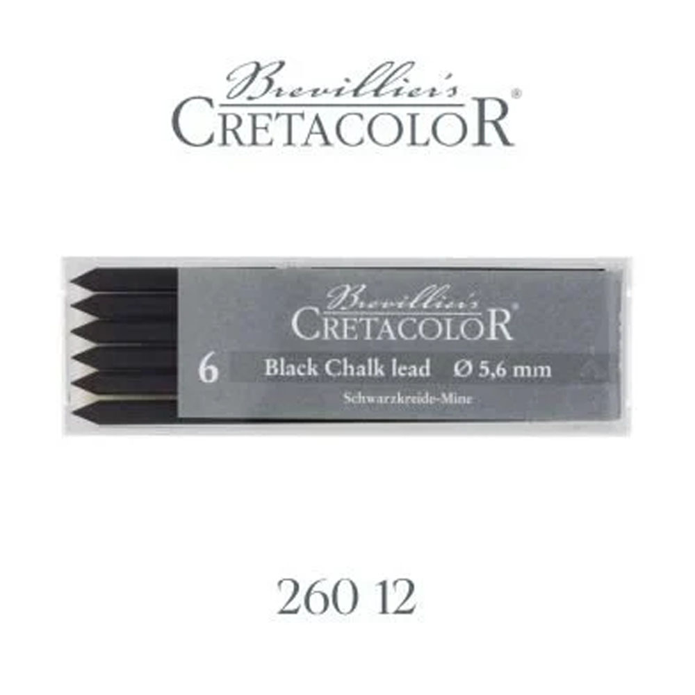 CRETACOLOR BLACK PASTEL MEDİUM SİYAH TEBEŞİR PORTMİN UÇ 5,6MM 6LI 26012