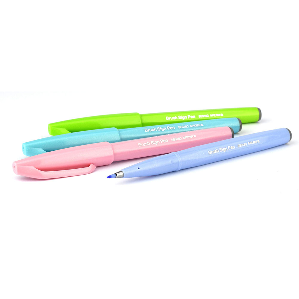 PENTEL SİNG PEN BRUSH - 4LÜ BLİSTER PASTEL RENKLER