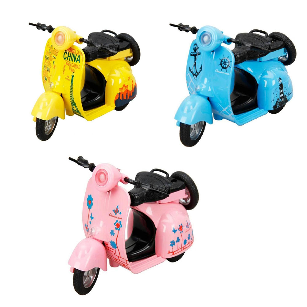 Sunman Oyuncak Açık Motosiklet Vespa 12Cm.ses/ışık Sun-s00001639 - 12'li Paket