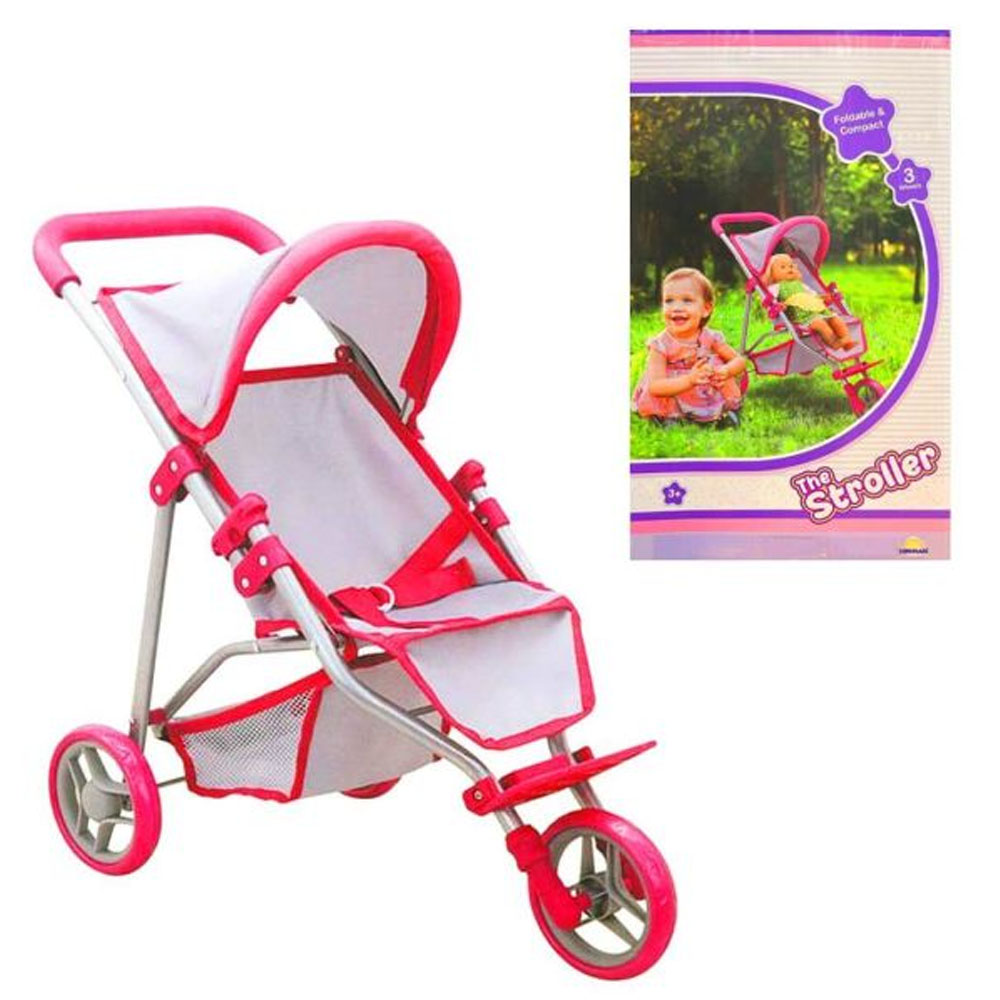 SUNMAN PUSET 3 TEKERLİ TENTELİ METAL PEMBE/GRİ 9326C