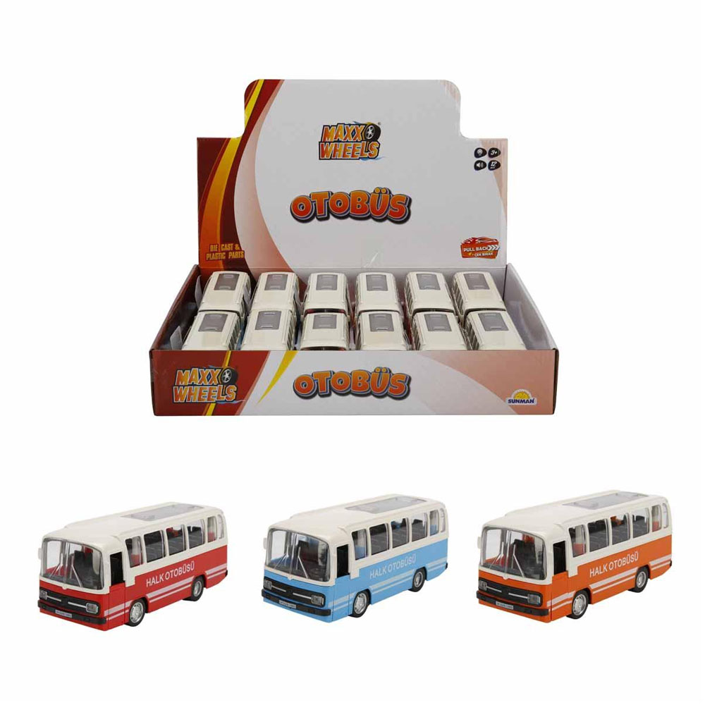Sunman Oyuncak Halk Otobüsü 15Cm Ses Işık Sun-s00003097 - 12'li Paket
