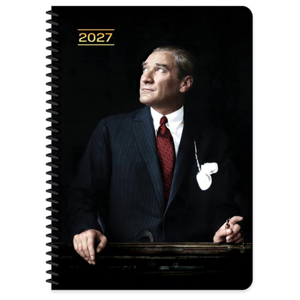 Keskin 2027-17x24 Atatürk Günlük Spiralli Ajanda - Cumhurbaşkanı 600275-99