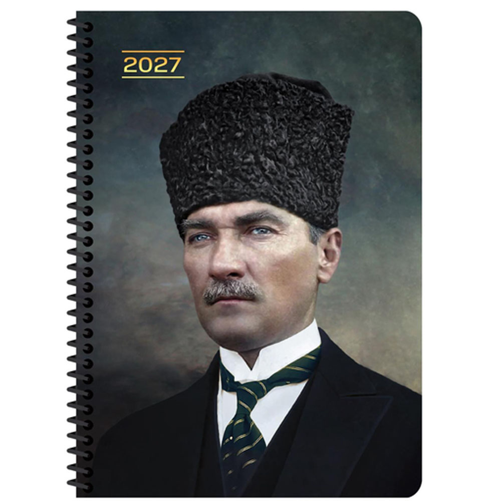Keskin 2027-17x24 Atatürk Günlük Spiralli Ajanda - Başkomutan 600276-99
