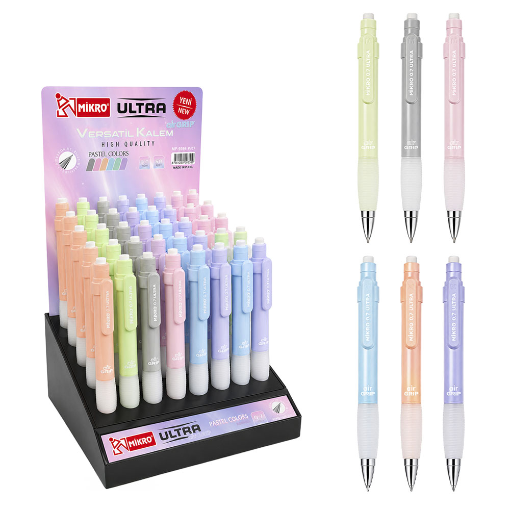 Mikro Versatil Kalem Mp-9394p Pastel Ultra Air Grip Mp-9394p - 50'li Paket