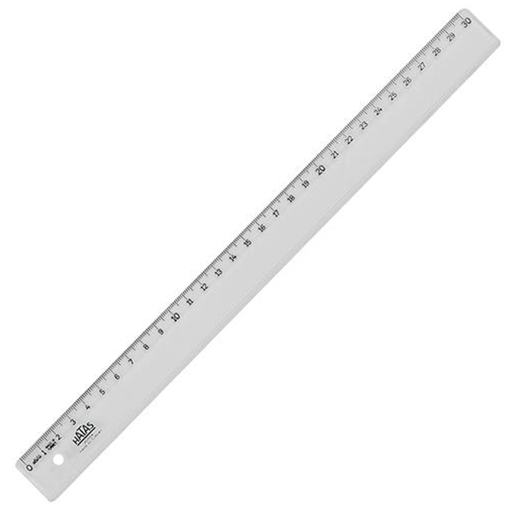 HATAS STANDART CETVEL PLASTİK DAR ŞEFFAF 30 CM 0131