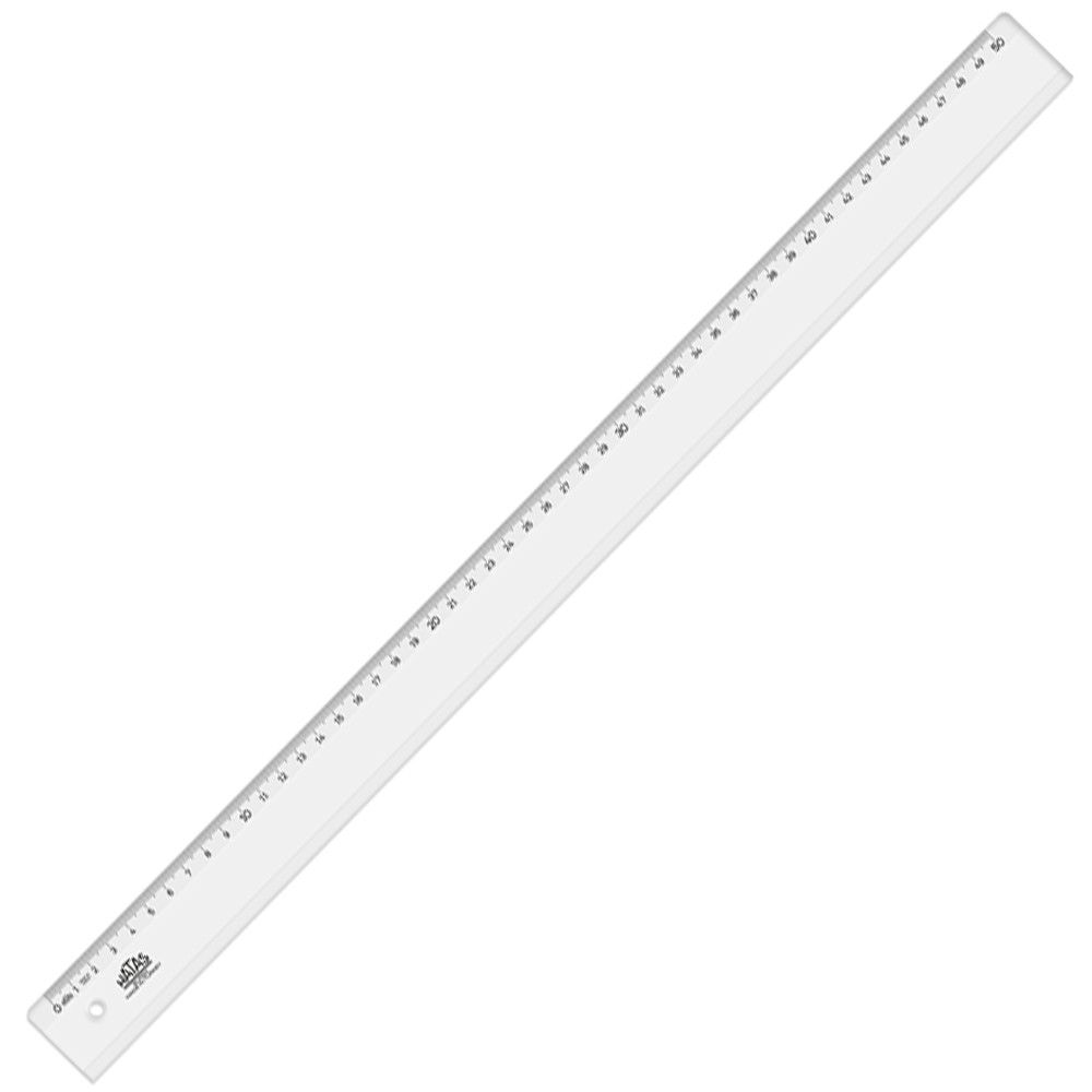 HATAS STANDART CETVEL PLASTİK GENİŞ ŞEFFAF 50 CM 0170