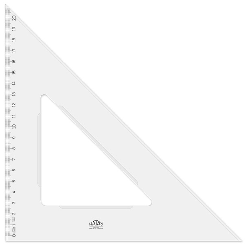 HATAS ÖĞRENCİ GÖNYESİ 45 DERECE PLASTİK 30 CM 0802