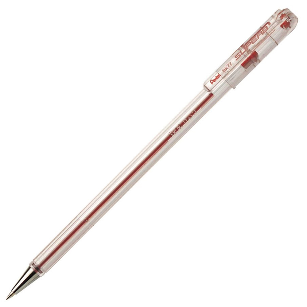 Pentel Tükenmez Kalem 0.7 Mm Kırmızı Bk77-B - 12'li Paket