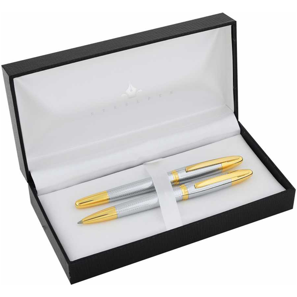 Steel Pen Takım Kalem Dolma+Tükenmez Venüs Serisi Desenli Gold 177Dt