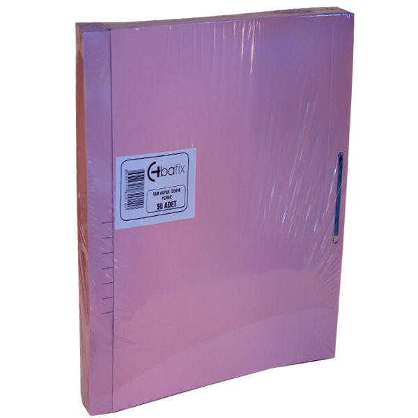Bafix Tam Kapak Dosya Karton Pembe - 50'li Paket