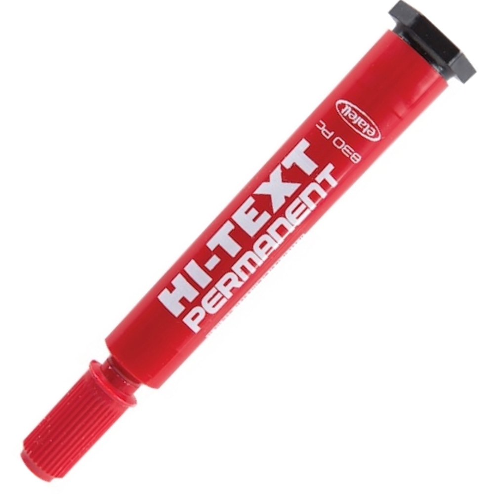Hİ-TEXT MARKÖR PERMANENT KESİK UÇLU KIRMIZI 830PC