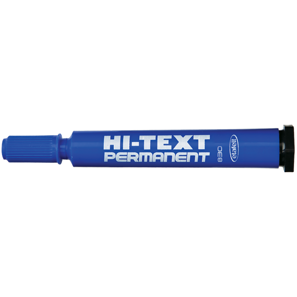 Hi-Text Markör Permanent Yuvarlak Uçlu Mavi 830Pb - 12'li Paket