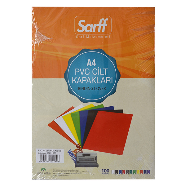 Sarff Cilt Kapağı Plastik Opak A4 160 Mıc Şeffaf 15201003 - 100'lü Paket