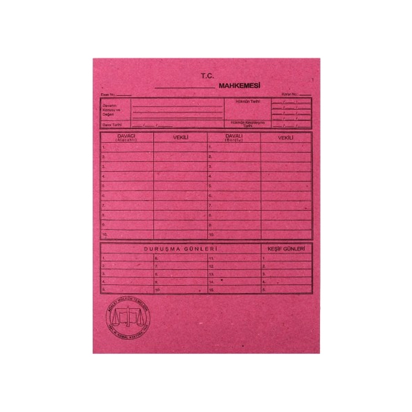 Alemdar Mahkeme Dosyası Pembe - 50'li Paket