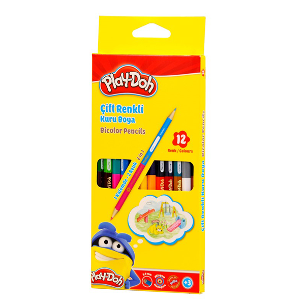 Play-Doh Kuru Boya Bicolor 24 Renk 12 Li Play-Ku011